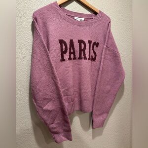 Hooked Up Pink-Mauve Paris Sweater in XL NWT